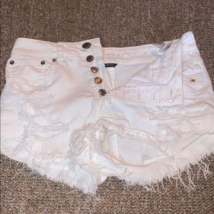 High waisted jean shorts